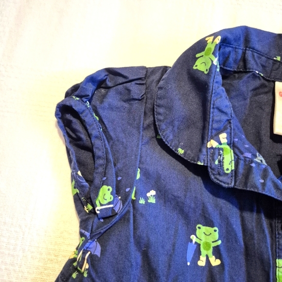 Gymboree girls size 2T Flower Showers line 2010, navy with frogs VGUC - Picture 2 of 4